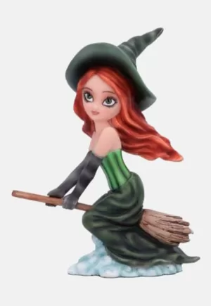 Bruja Verde con escoba voladora