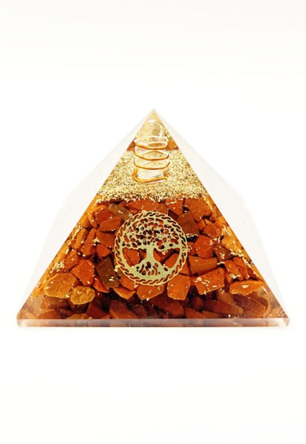 Pirámide de Orgonita con Jaspe Rojo