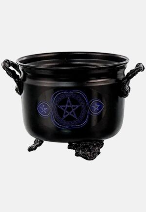caldero de hierro pentáculo azul.