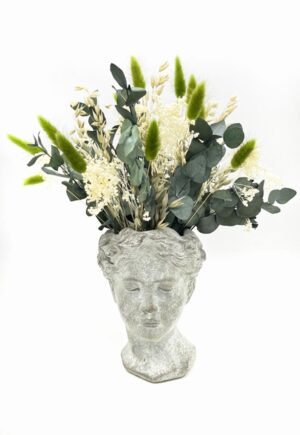 cabeza flores cemento