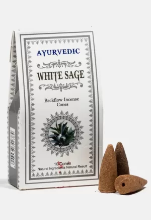 Conos de incienso de reflujo. Salvia Blanca Ayurvédica